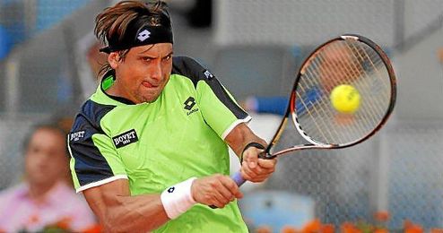 David Ferrer durante el partido del Mutua Madrid Open 2013 ante Rafa Nadal. David Ferrer durante el partido del Mutua Madrid Open 2013 ante Rafa Nadal.