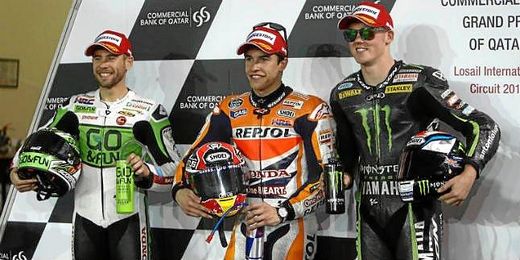 Bautista, Márquez y Bradley Smith, primera linea de MotoGP. Bautista, Márquez y Bradley Smith, primera linea de MotoGP.