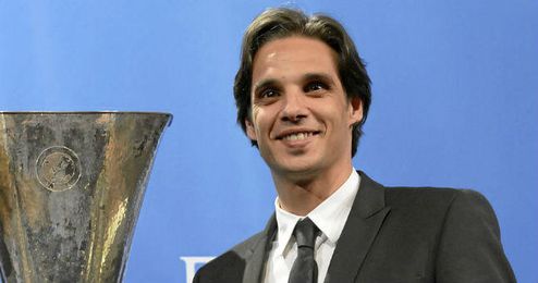 Nuno Gomes, en el sorteo de la Europa League. Nuno Gomes, en el sorteo de la Europa League.