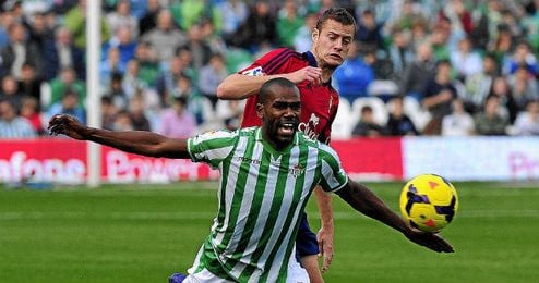 Imagen del Betis - Osasuna de la primera vuelta disputado en el Villamarín. Imagen del Betis - Osasuna de la primera vuelta disputado en el Villamarín.