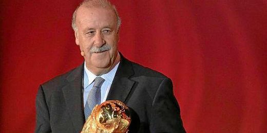 Del Bosque posando con la copa del mundo Del Bosque posando con la copa del mundo