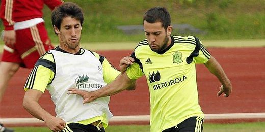 Jordi Alba durante uno de los entrenamientos de la Selección. Jordi Alba durante uno de los entrenamientos de la Selección.