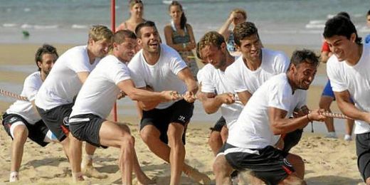 Los jugadores durante la pretemporada del año pasado en Costa Ballena. Los jugadores durante la pretemporada del año pasado en Costa Ballena.