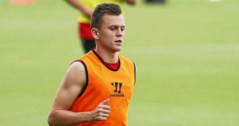 Denis Cheryshev, en un entrenamiento con el Sevilla. Denis Cheryshev, en un entrenamiento con el Sevilla.
