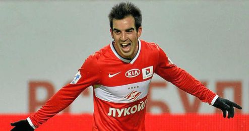 Jurado, celebra un tanto con su actual club, el Spartak. Jurado, celebra un tanto con su actual club, el Spartak.