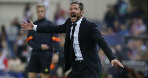 Simeone en el partido que enfrentó al Atlético con la Juventus. Simeone en el partido que enfrentó al Atlético con la Juventus.