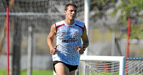 Sebastián Cristóforo durante un entrenamiento del Sevilla FC. Sebastián Cristóforo durante un entrenamiento del Sevilla FC.