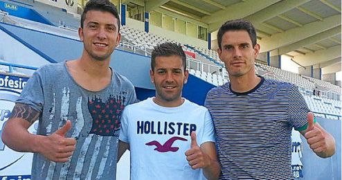 Rubén Peña en el centro junto a sus compañeros Borja Lázaro y César Soriano. Rubén Peña en el centro junto a sus compañeros Borja Lázaro y César Soriano.