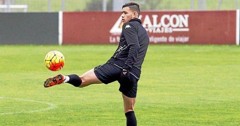 Sanabria, en un entrenamiento del Sporting. Sanabria, en un entrenamiento del Sporting.