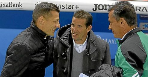 Merino, con Galca antes del partido. Merino, con Galca antes del partido.