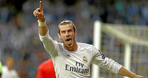 Bale celebra el gol del triunfo blanco ante el City. Bale celebra el gol del triunfo blanco ante el City.