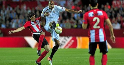 Steven N´Zonzi, durante el partido contra el Athletic. Steven N´Zonzi, durante el partido contra el Athletic.