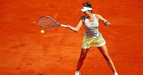 Muguruza durante el encuentro Muguruza durante el encuentro