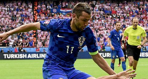 Srna, durante el partido de hoy de Croacia. Srna, durante el partido de hoy de Croacia.