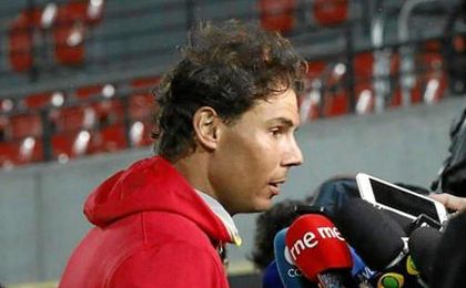 Nadal, en declaraciones a los medios. Nadal, en declaraciones a los medios.