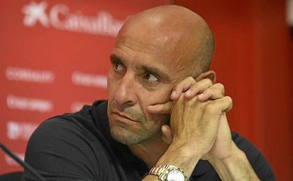 Monchi, durante una rueda de prensa esta temporada. Monchi, durante una rueda de prensa esta temporada.