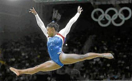 Simone Biles, durante su ejercicio en la final de Río 2016. Simone Biles, durante su ejercicio en la final de Río 2016.
