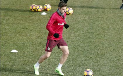 Gabi, en un entrenamiento con el Atlético de Madrid. UESyndication. Gabi, en un entrenamiento con el Atlético de Madrid. UESyndication.