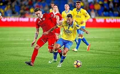 Kranevitter, en un lance del partido ante Viera. Kranevitter, en un lance del partido ante Viera.