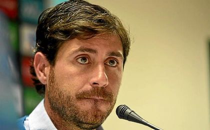 Víctor, entrenador del Betis, en rueda de prensa. Víctor, entrenador del Betis, en rueda de prensa.