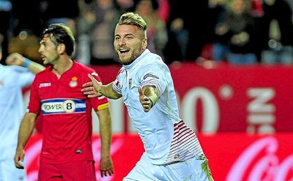Immobile durante un encuentro con el Sevilla la pasada temporada. Immobile durante un encuentro con el Sevilla la pasada temporada.