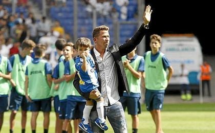 Tamudo durante su despedida como futbolista. Tamudo durante su despedida como futbolista.