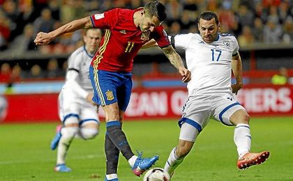 Vitolo hizo ayer ante Israel su cuarto gol con España. Vitolo hizo ayer ante Israel su cuarto gol con España.