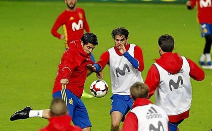 Imagen de un entrenamiento de España. Imagen de un entrenamiento de España.