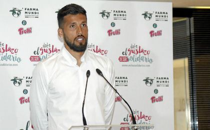 Garay durante un acto promocional. Garay durante un acto promocional.