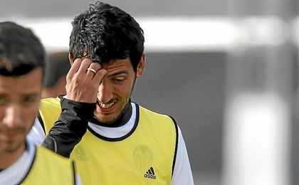 Dani Parejo, en un entrenamiento del Valencia. Dani Parejo, en un entrenamiento del Valencia.