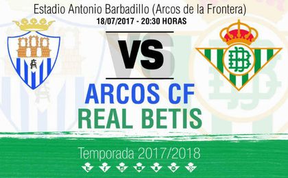 El Real Betis se medirá al Arcos CF el 18 de julio. El Real Betis se medirá al Arcos CF el 18 de julio.