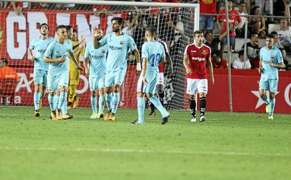 Alcácer hizo el gol del empate culé. Alcácer hizo el gol del empate culé.