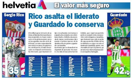 Rico asalta el liderato y Guardado lo conserva Rico asalta el liderato y Guardado lo conserva