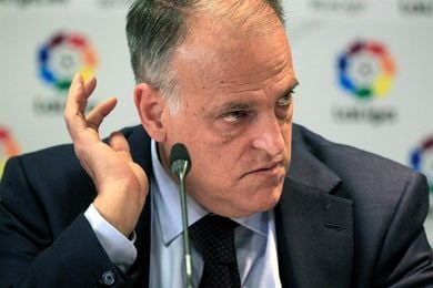 Tebas: "Por desgracia, veo posible una Liga sin el Barcelona y el Espanyol" Tebas: "Por desgracia, veo posible una Liga sin el Barcelona y el Espanyol"