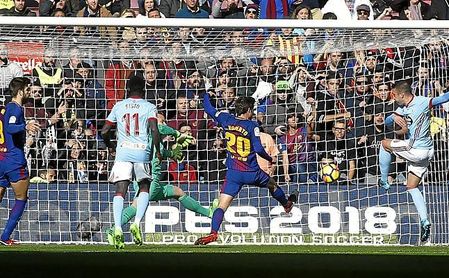 Imagen del tanto de Iago Aspas. Imagen del tanto de Iago Aspas.