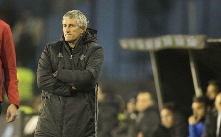 Setién, en un partido de Liga con el Betis. Setién, en un partido de Liga con el Betis.