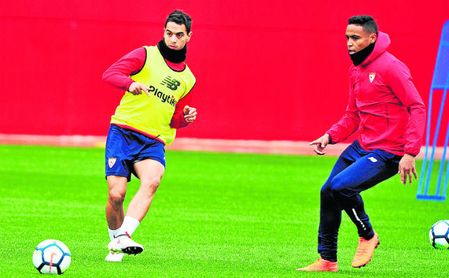 En la grada no hay debate entre Ben Yedder y Muriel En la grada no hay debate entre Ben Yedder y Muriel
