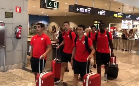Llegada del Sevilla a Benidorm. Llegada del Sevilla a Benidorm.