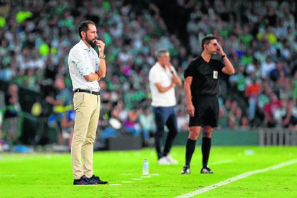 Pablo Machín en una instantánea del derbi. Pablo Machín en una instantánea del derbi.