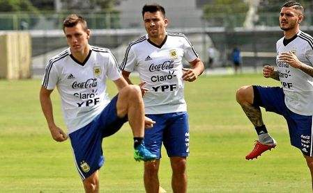 Lo Celso, en una sesión con la Albiceleste. Lo Celso, en una sesión con la Albiceleste.