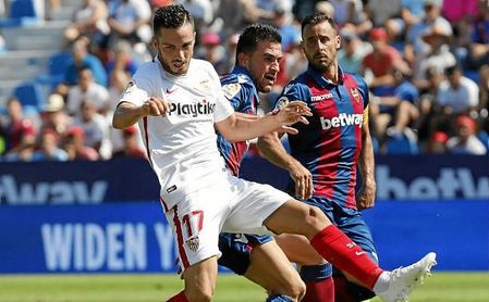 Sarabia, en el partido ante el Levante el pasado domingo. Sarabia, en el partido ante el Levante el pasado domingo.