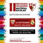 La peña sevillista Nervión Drunkers organiza hoy su II recogida de material escolar
