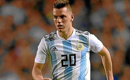 Lo Celso, en un partido con la absoluta de Argentina. Lo Celso, en un partido con la absoluta de Argentina.