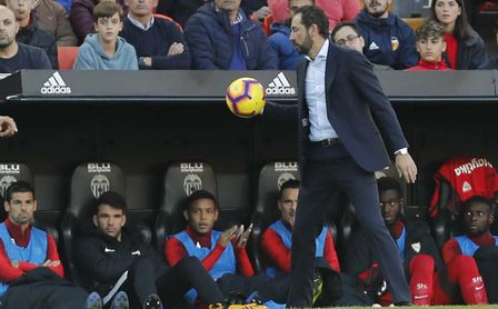 Pablo Machín, durante el partido de este sábado. Pablo Machín, durante el partido de este sábado.