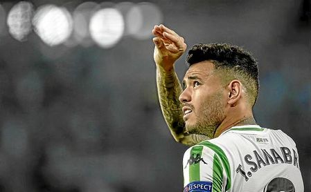 Tonny Sanabria celebra un gol esta temporada con el Betis. Tonny Sanabria celebra un gol esta temporada con el Betis.