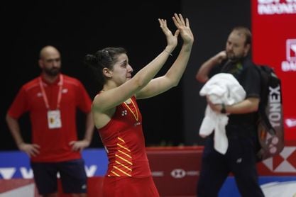 Carolina Marín vuelve a entrenarse una semana después de su operación Carolina Marín vuelve a entrenarse una semana después de su operación