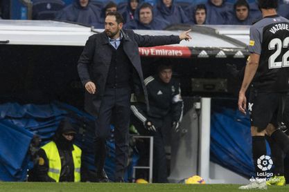 Machín, técnico del Sevilla, en un partido de Liga. Machín, técnico del Sevilla, en un partido de Liga.
