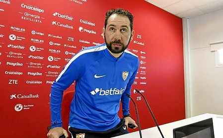 Pablo Machín, durante un rueda de prensa. Pablo Machín, durante un rueda de prensa.