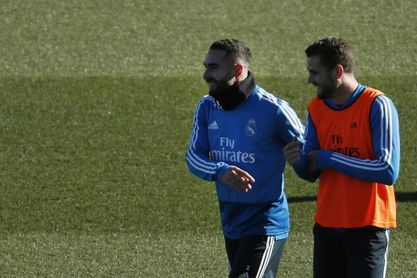 Dani Carvajal se ejercitó con balón en el entrenamiento del Real Madrid Dani Carvajal se ejercitó con balón en el entrenamiento del Real Madrid