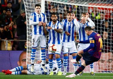 1-0. Lenglet da ventaja al Barcelona al filo del descanso 1-0. Lenglet da ventaja al Barcelona al filo del descanso